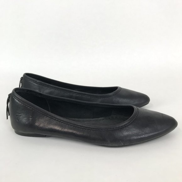 Frye Shoes - Frye Regina Leather Ballet Flats Women's Size 7M Black Slip On Pointed Toe